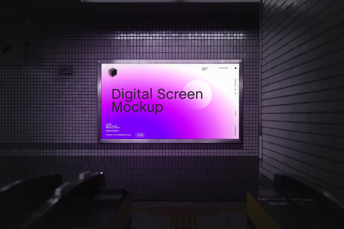 Digital Screen Advertising Mockup Scene 03