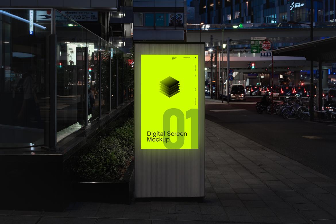 Digital Screen Advertising Mockup Scene 06