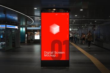 Digital Screen Advertising Mockup Scene 08