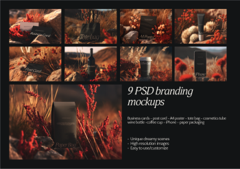 Scarlet Moorland Branding Mockups