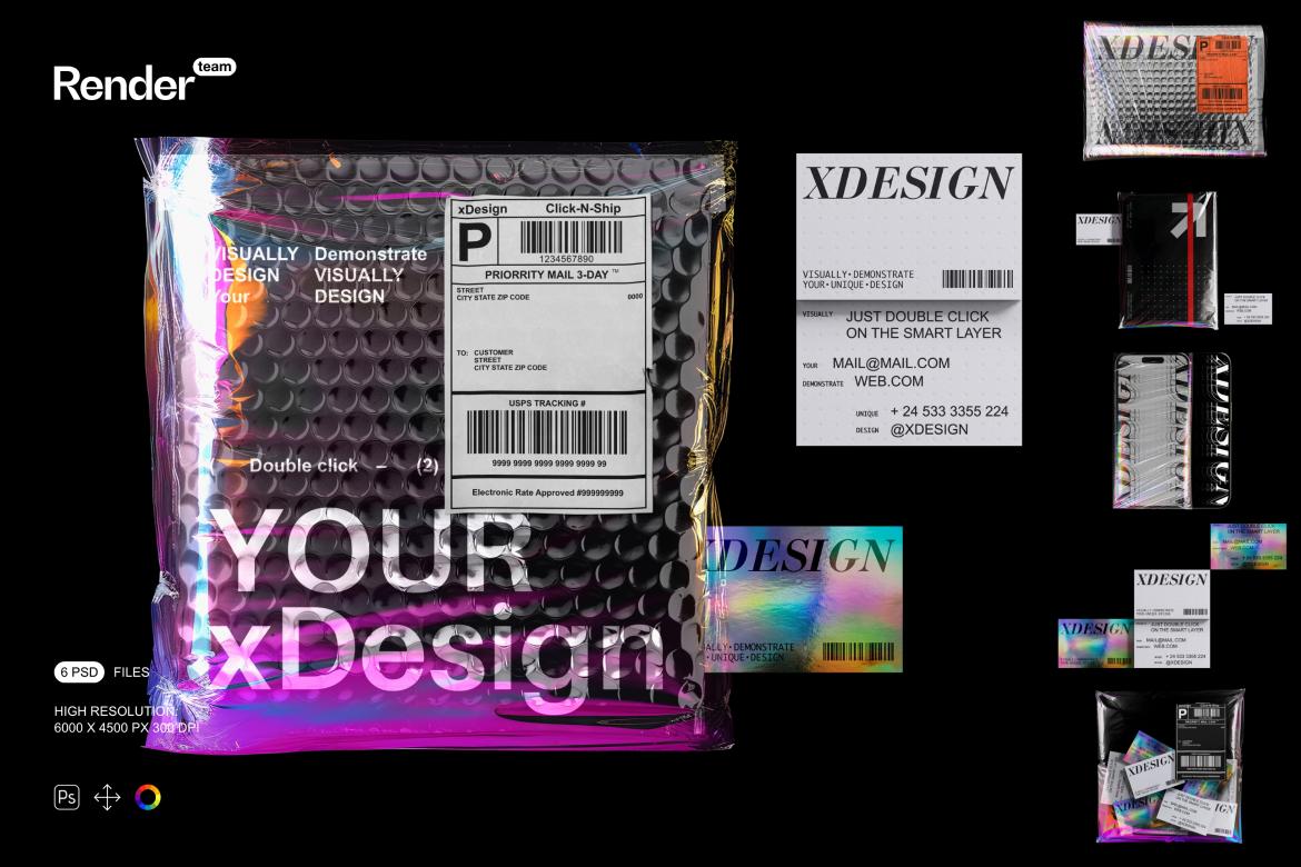 Holographic Brand Identity Mockups