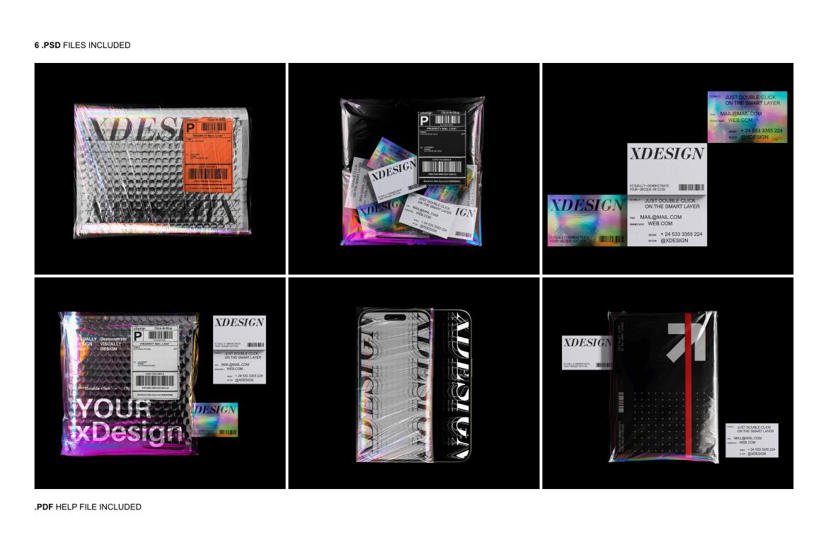 Holographic Brand Identity Mockups