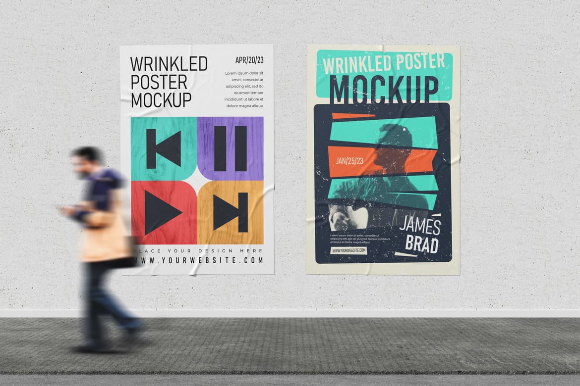 Wrinkled Poster Mockup