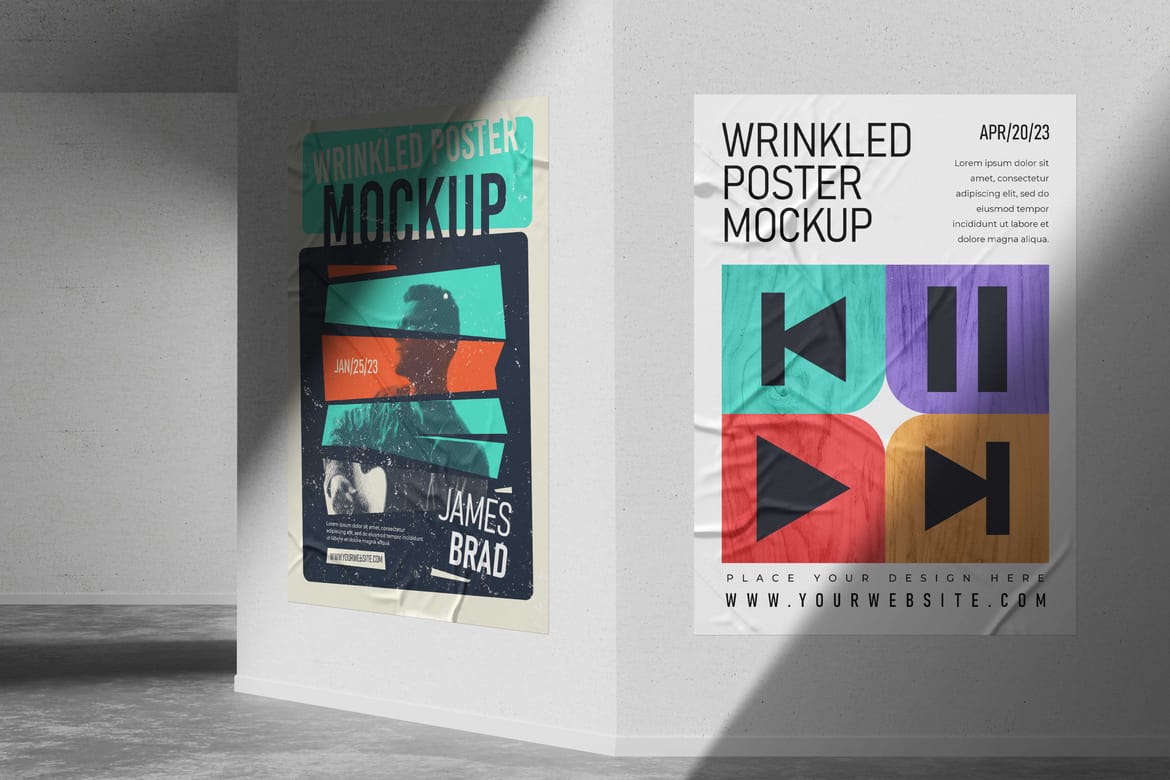 Wrinkled Poster Mockup