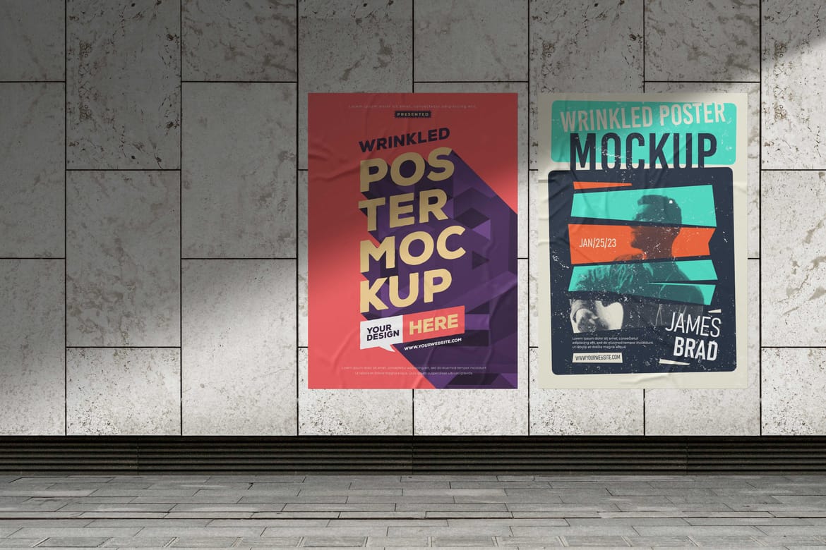 Wrinkled Poster Mockup