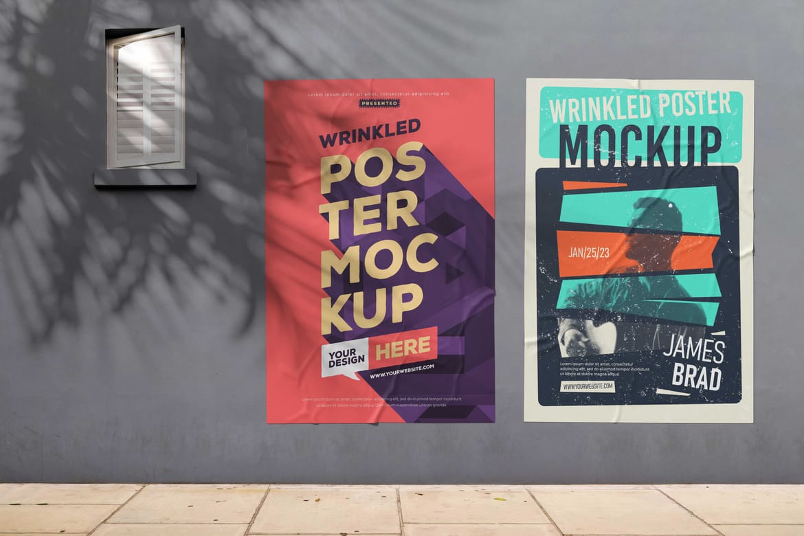 Wrinkled Poster Mockup