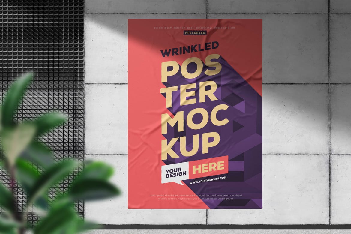 Wrinkled Poster Mockup