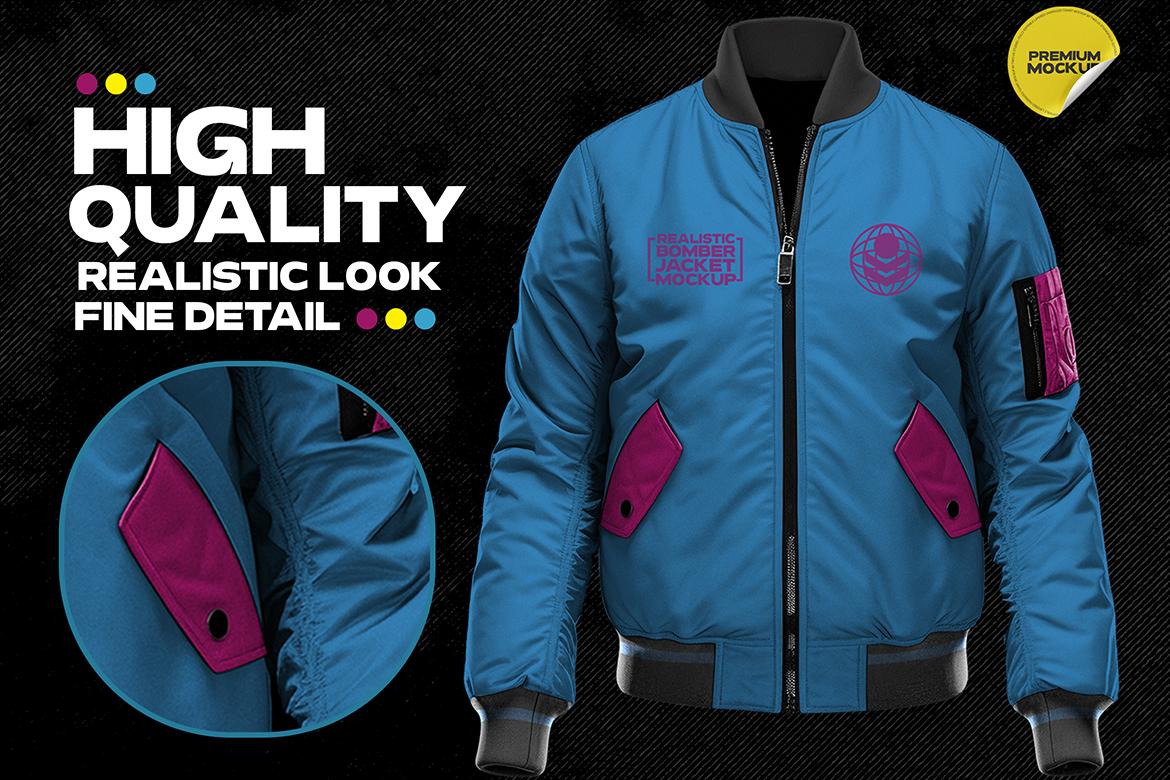 Realistic Bomber Jacket Mockup