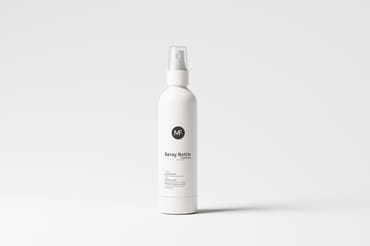 Tall White Plastic Body Spray Bottle Mockups