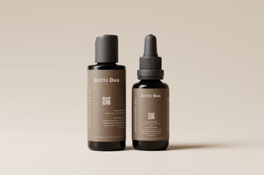 Black Cosmetic Bottle Duo Mockups