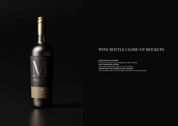 Wine Bottle Close-up Mockups