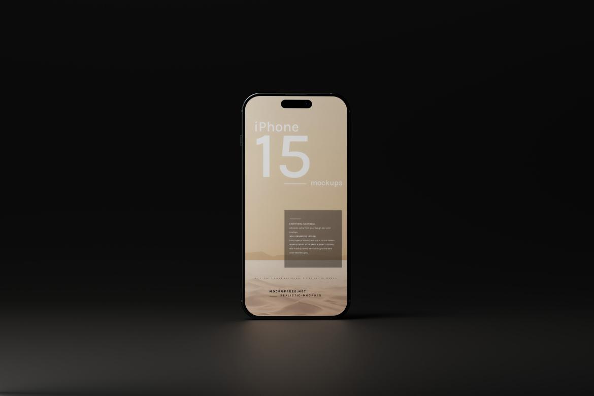 iPhone 15 Dark Background Mockups