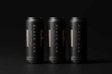 Black Soda or Beer Aluminum Can Mockup Collection
