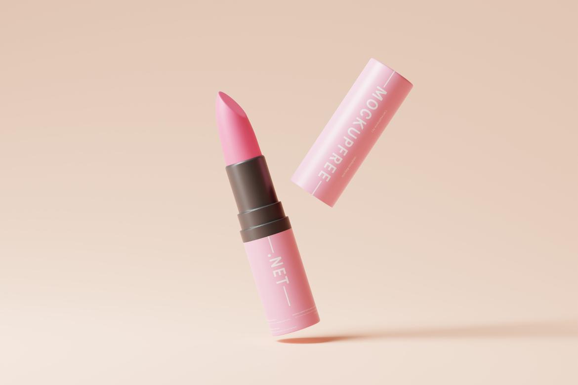 Lipstick Mockups featuring a Plastic Cosmetic Lipstick