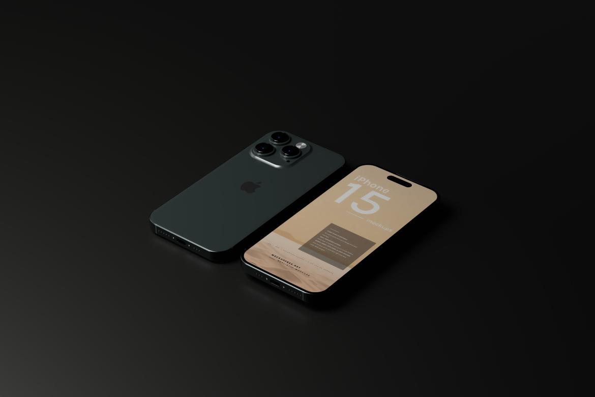 iPhone 15 Dark Background Mockups