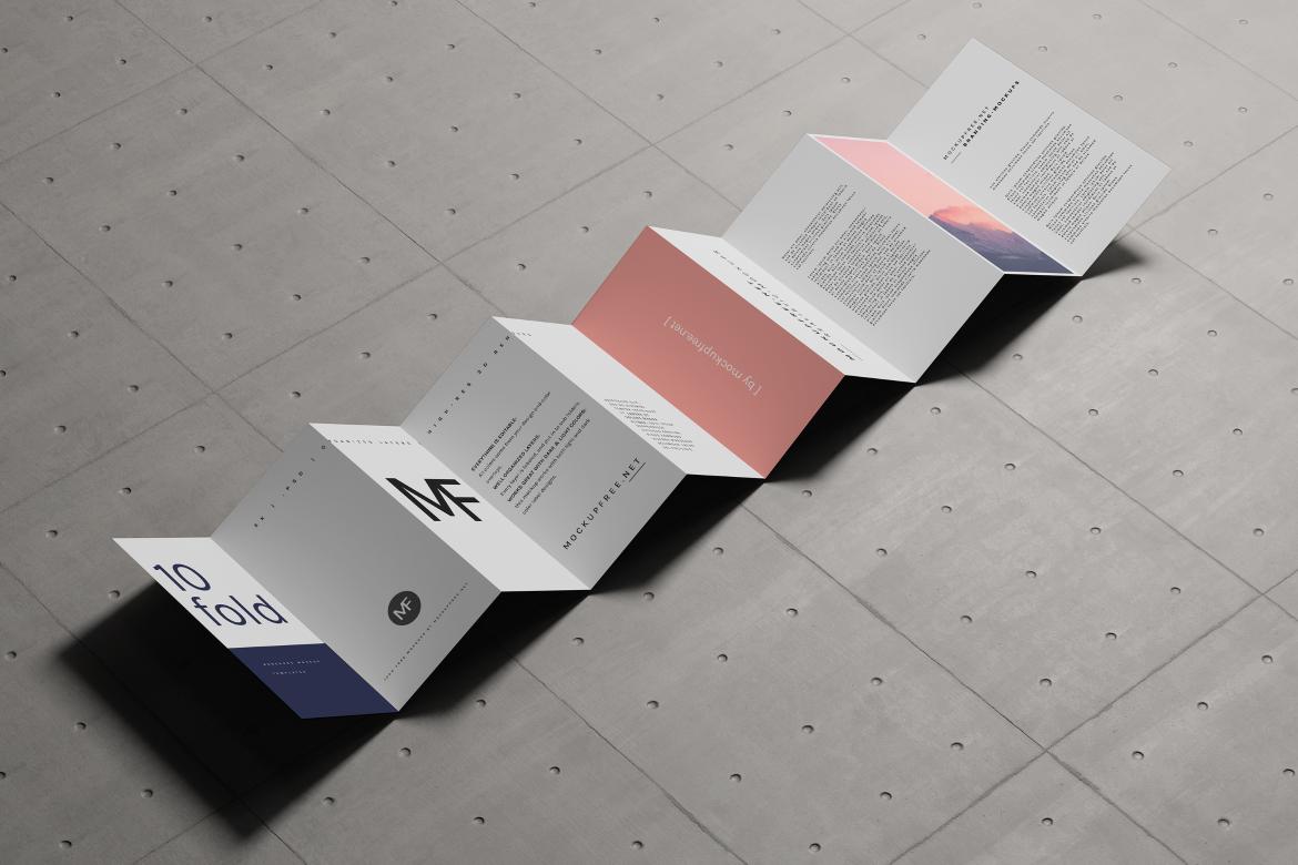 DL Ten-Fold Brochure or Flyer Mockups