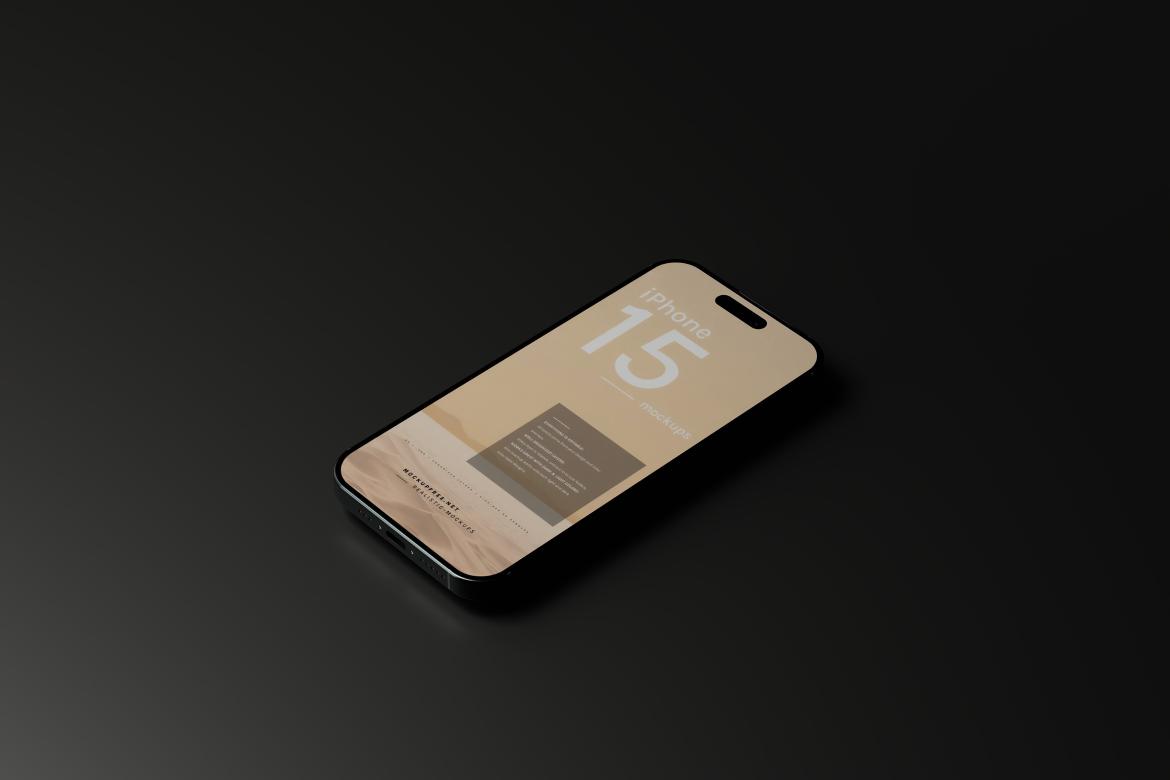 iPhone 15 Dark Background Mockups