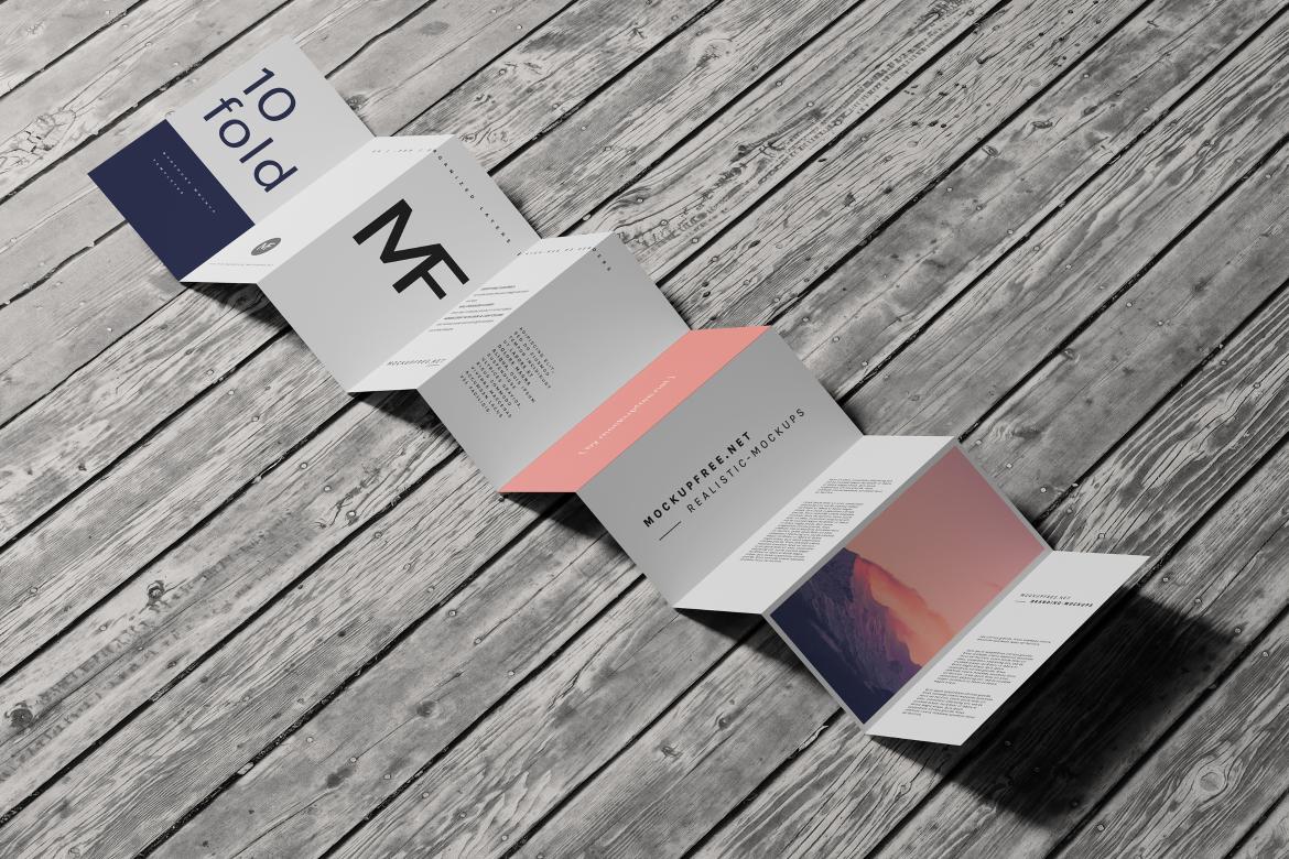 DL Ten-Fold Brochure or Flyer Mockups