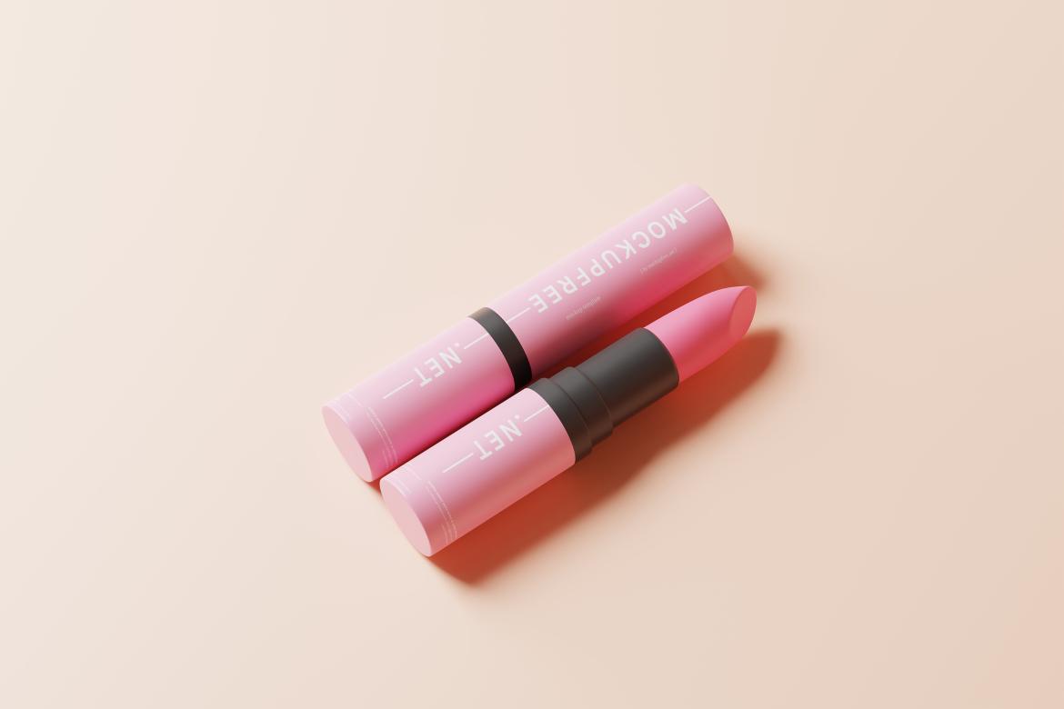 Lipstick Mockups featuring a Plastic Cosmetic Lipstick