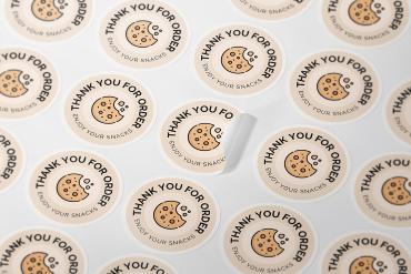 Various Shapes of Stickers on the Sheet Mockup