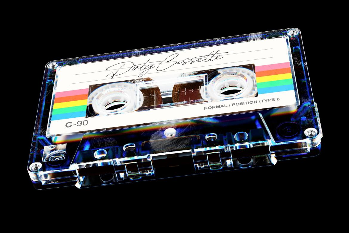 Dirty Cassette Tape Mockup