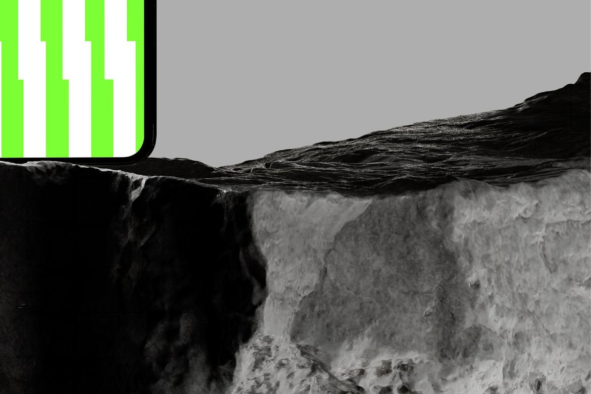 iPhone on Rock Frontal Mockup