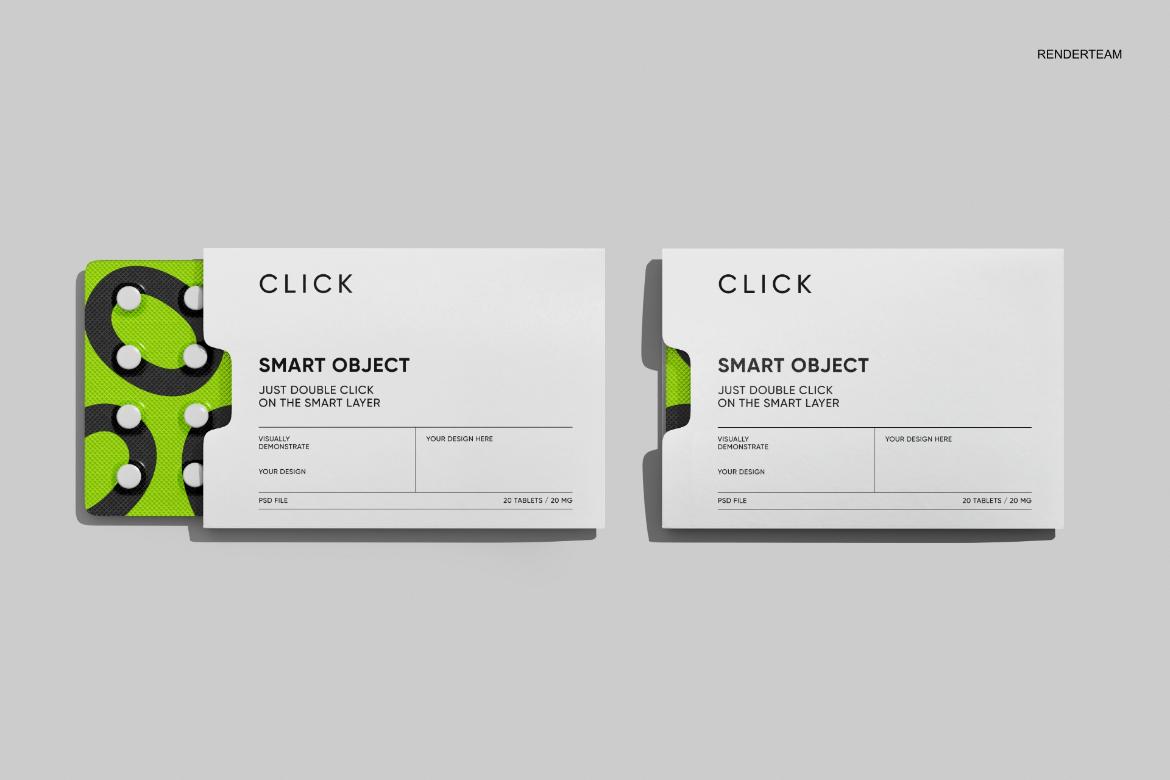 Pills Box Packaging Mockup