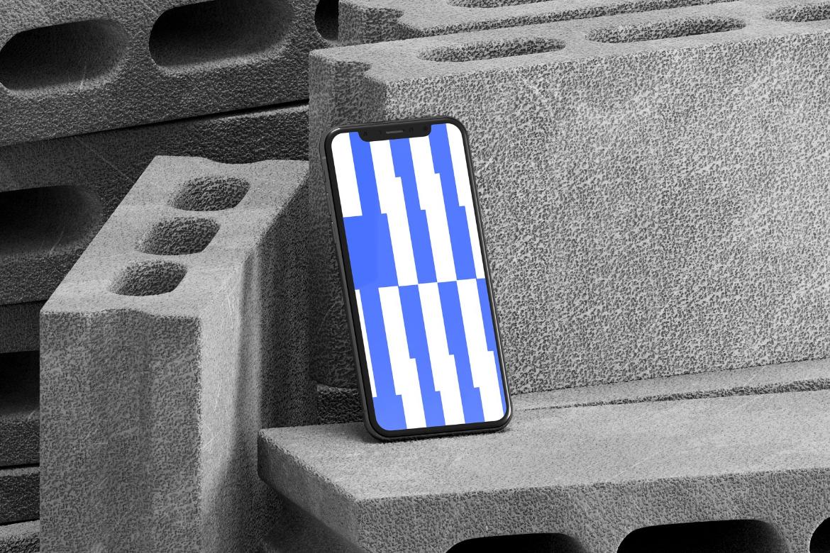 iPhone X Building Material Mockup