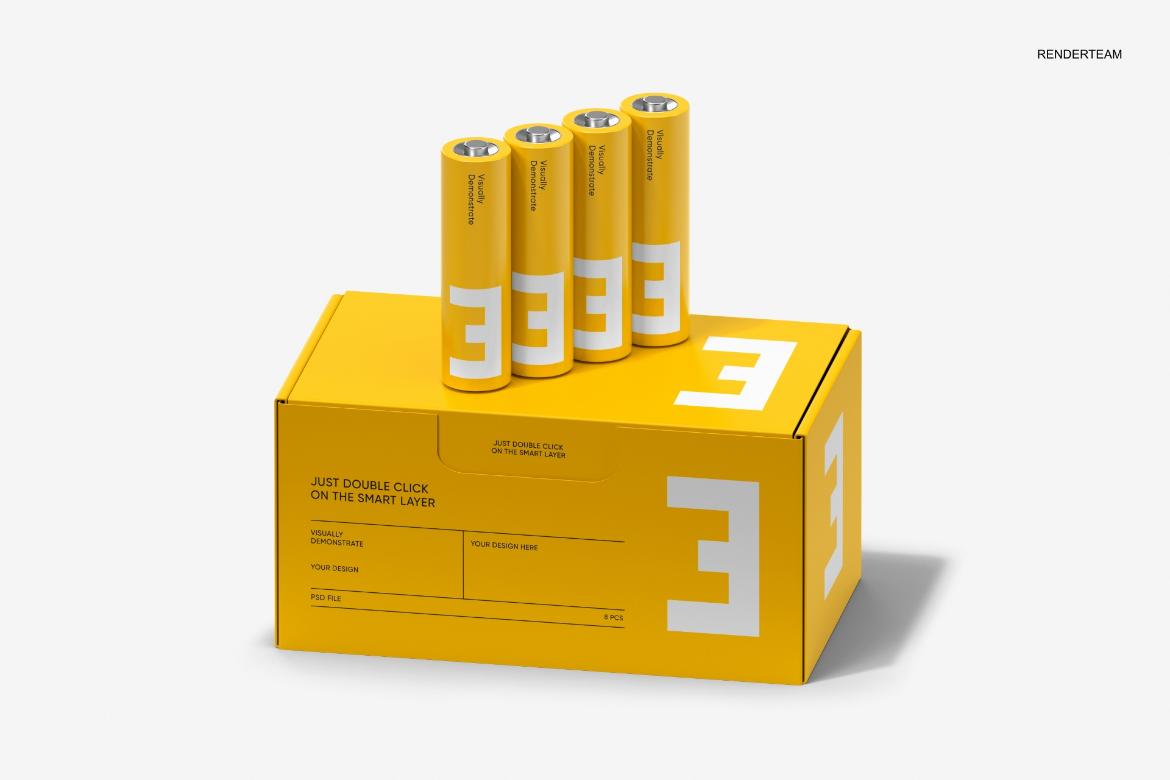 Battery Packaging Mockup Set