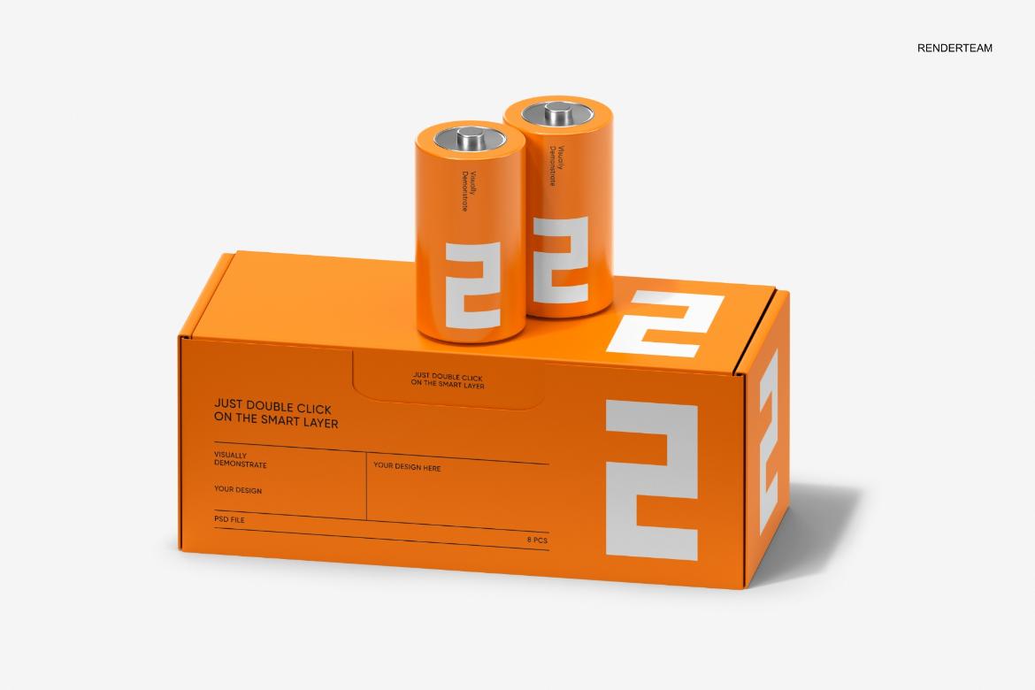 Battery Packaging Mockup Set