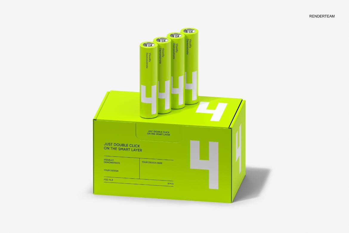 Battery Packaging Mockup Set