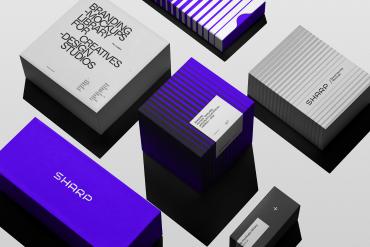 Packaging Box Mockup Scene / Sharp Series
