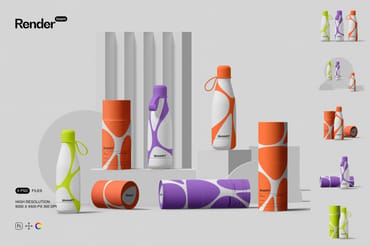 Tube and Bottle Mockup Set