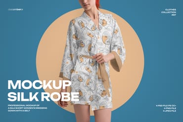 4 Mockups of a Silk Robe