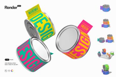 Paint Can Mockup Set