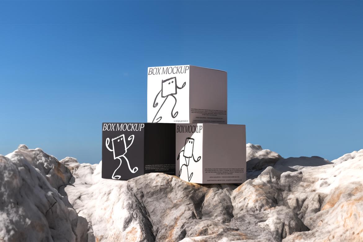 Cliffside packaging boxes mockup