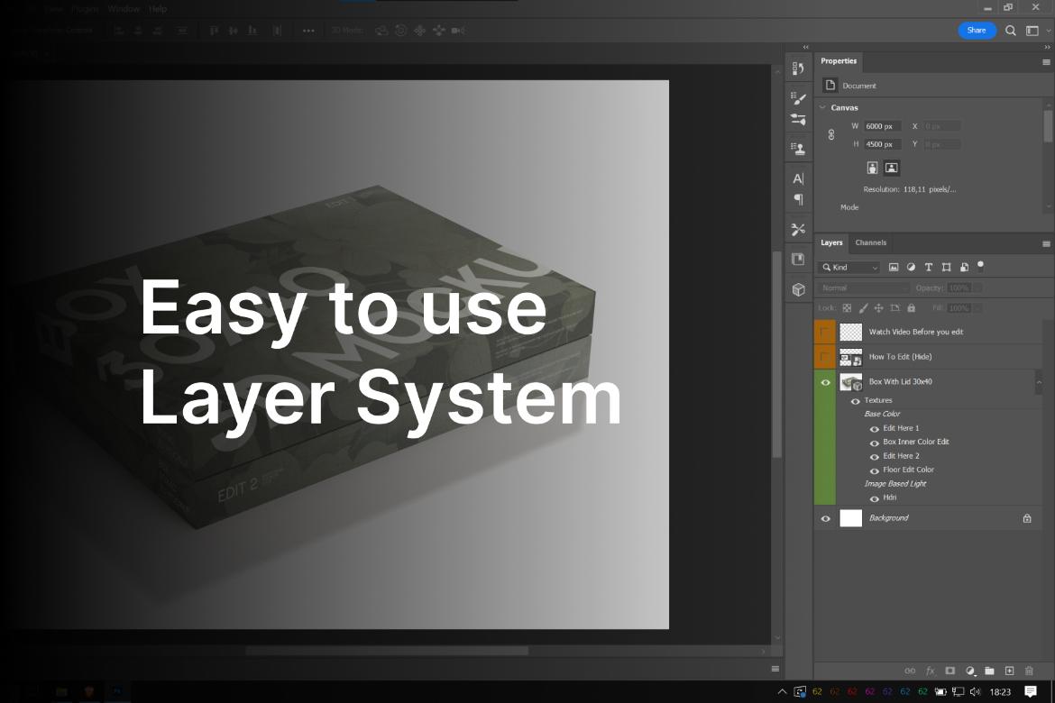 Box With Lid 30x40 Free 3D Mockup