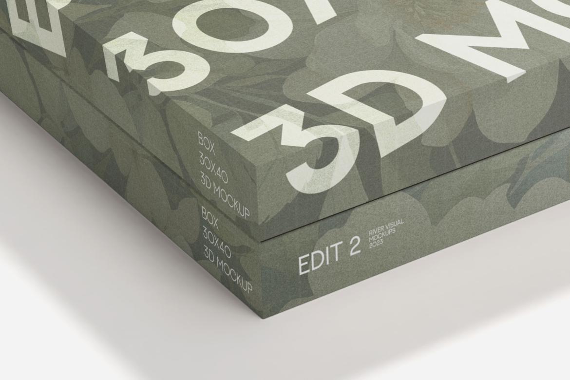 Box With Lid 30x40 Free 3D Mockup