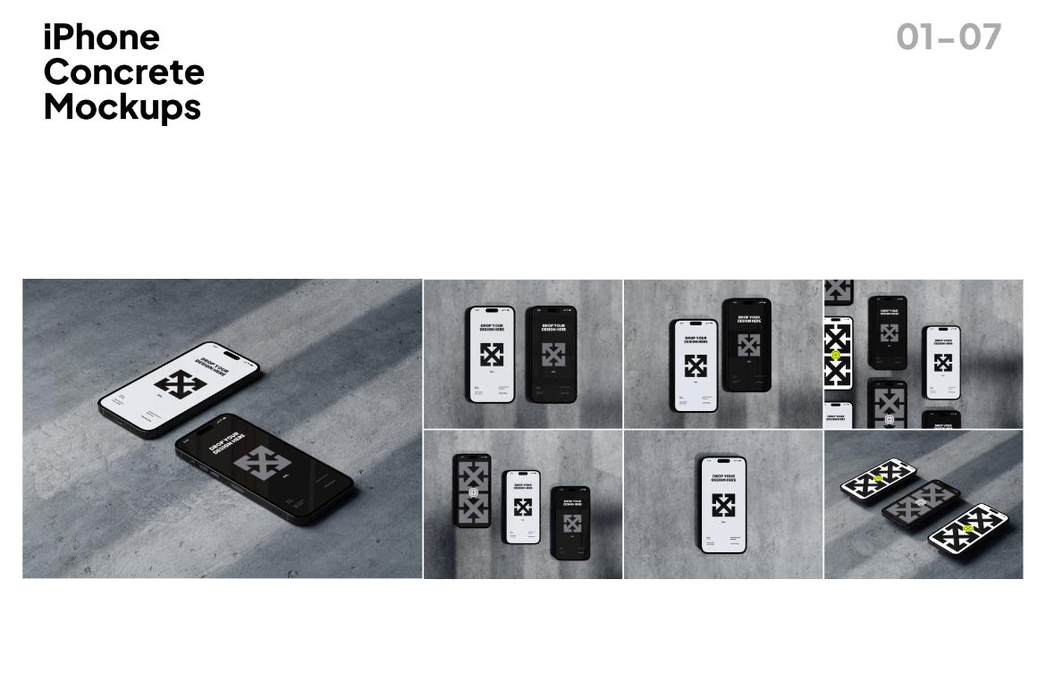 iPhone Concrete Mockups