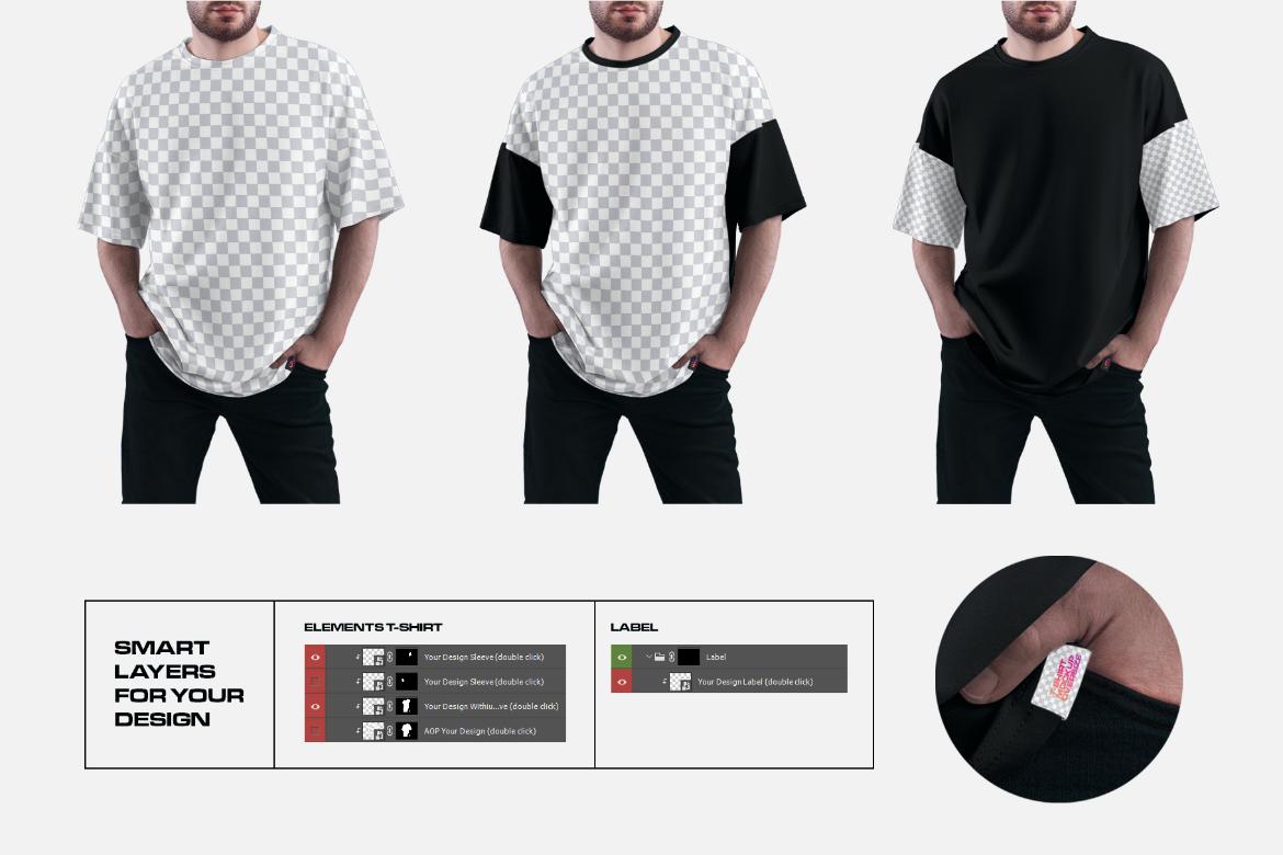 5 Mockups Oversize T-shirt