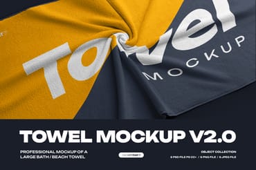 6 Mockup of a Large Bath v2 / Beach Towel  