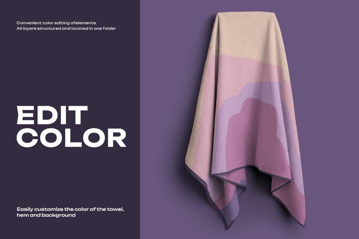 6 Mockup of a Large Bath v2 / Beach Towel