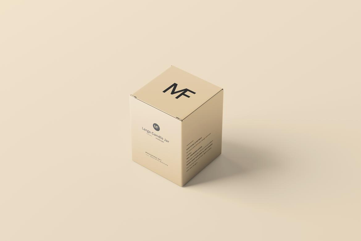 Small Candle Jar with Box Mockups