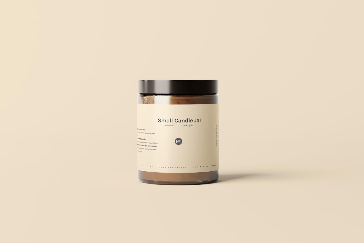 Small Candle Jar with Box Mockups