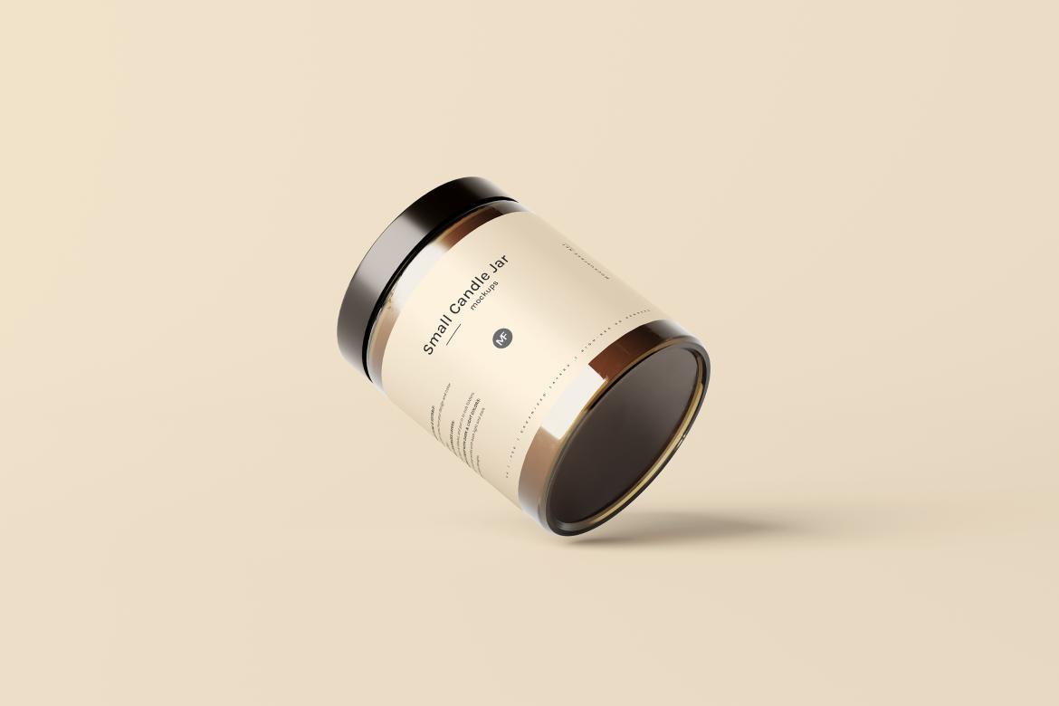 Small Candle Jar with Box Mockups