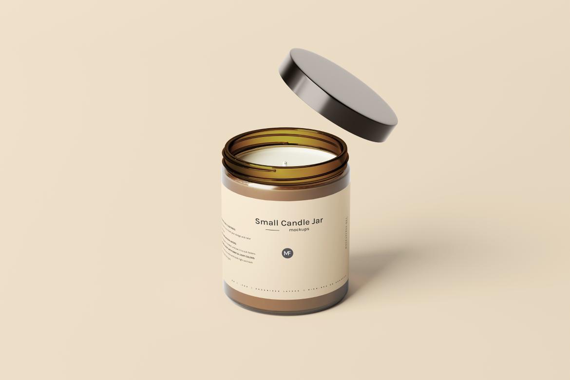 Small Candle Jar with Box Mockups