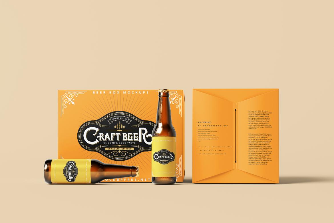 Beer Bottle Box / Carrying Case Mockups
