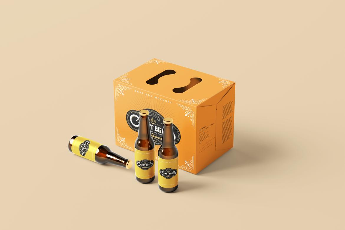 Beer Bottle Box / Carrying Case Mockups
