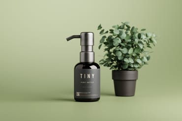 Black Glass Tiny Pump Bottle Mockups