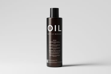 Black Glass Hair Oil Bottle Mockups